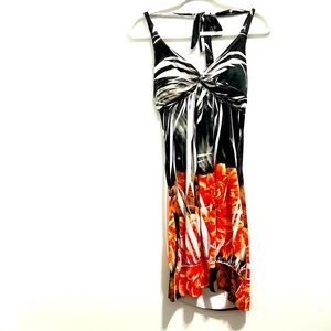 Chesley Open Back Midi Floral Halter Summer Dress
